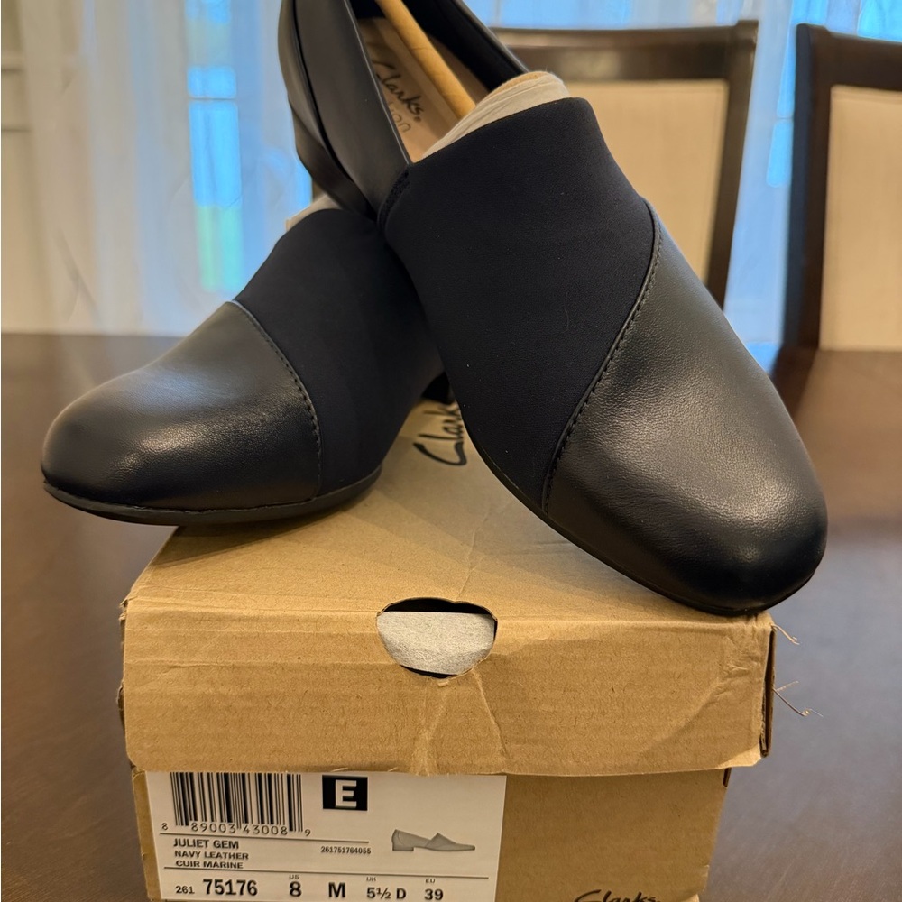 New - Clarks Women’s Juliet Jem - Navy Leather